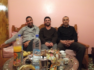 Sofian's brother Rabie (right) and his friend and fellow teacher, Rebe (left), me in the middle. Ain Oulmene.