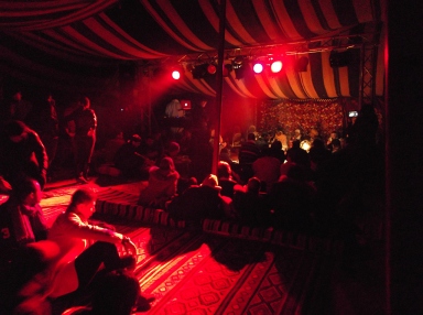 Inside the tent at Reveillon 2014,Taghit.